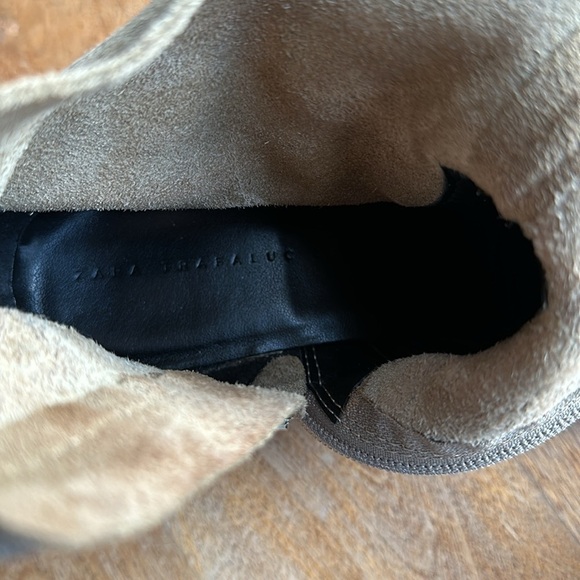 Zara tan suede western heeled zip up booties women’s EU38 US 7.5 - Picture 6 of 6